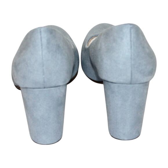 Baby Blue Suede Block Heel Pumps Size 8.5 NWT - Picture 3 of 4